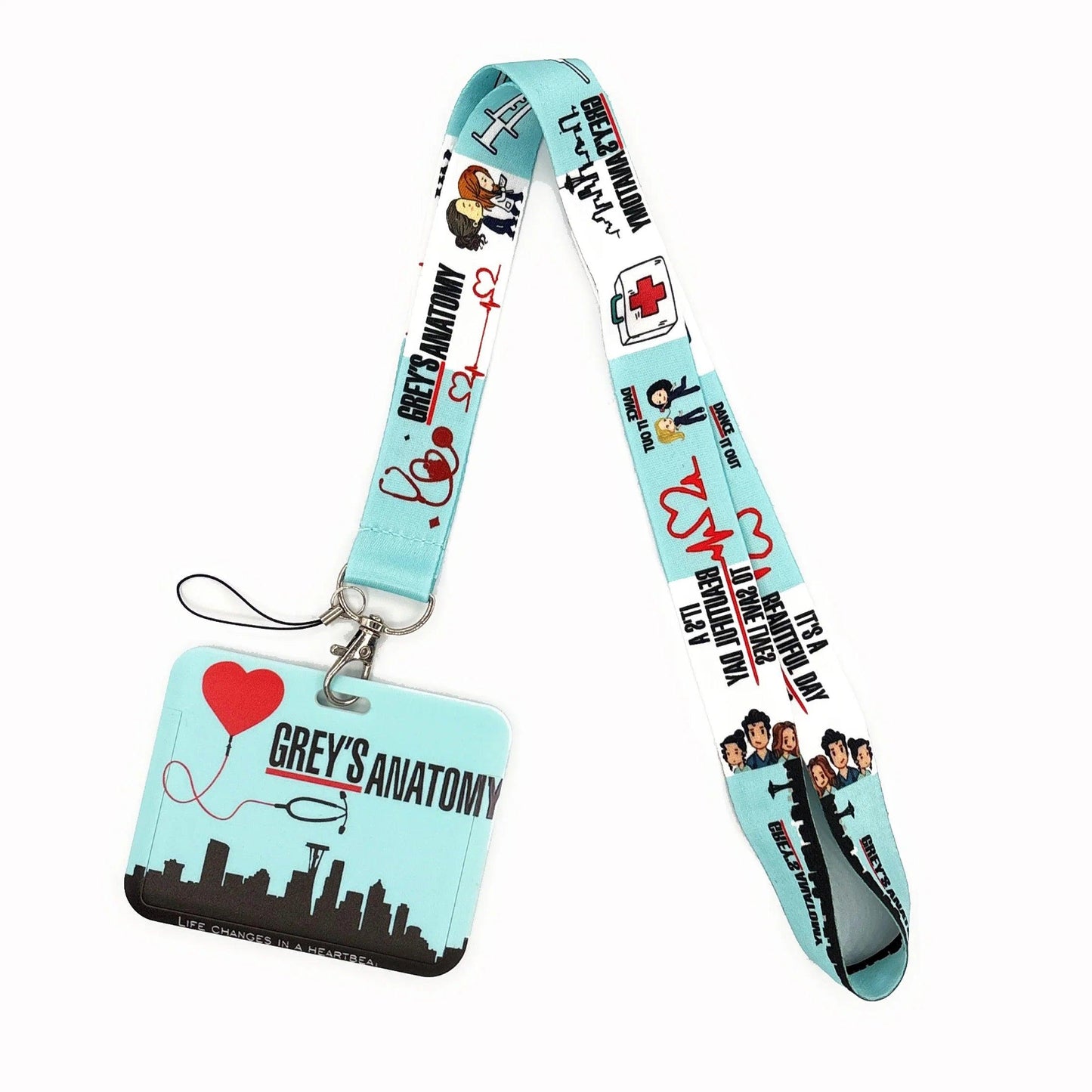 Grey's Anatomy Doctor Nurse Credential Holder Neck Strap Lanyards Keychain Holder ID Card Pass Hang Rope Lariat Lanyard - So Real Fashion