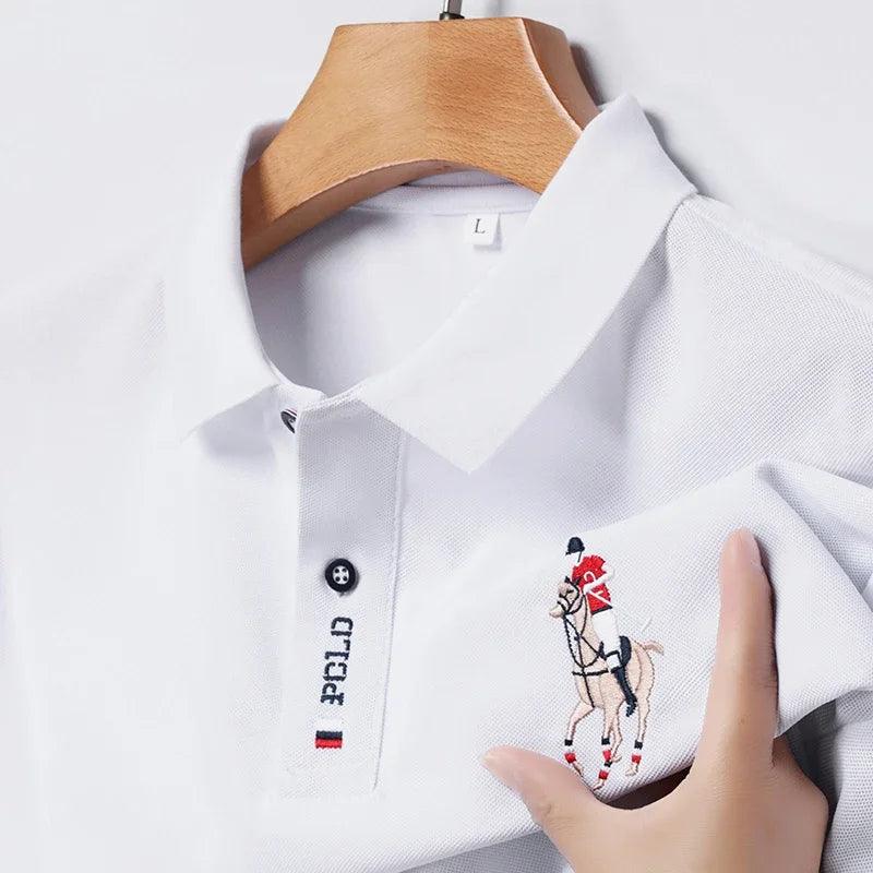 Men's Embroidered Casual Fashion Short Sleeved POLO Shirt Summer Comfortable Top - So Real Fashion