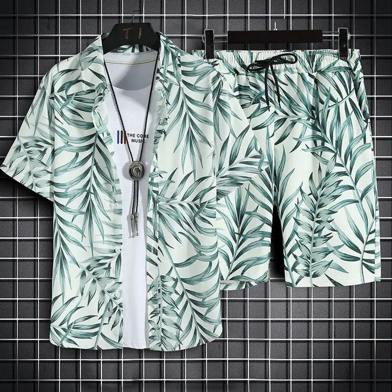 Beach Clothes For Men 2 Piece Set Quick Dry Hawaiian Shirt and Shorts Set Men Fashion Clothing Printing Casual Outfits Summer - So Real Fashion