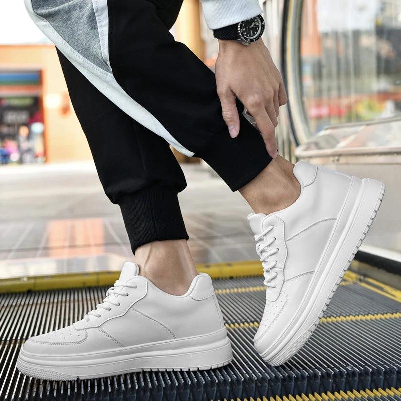 New Ultralight Genuine leather Man/Women Sneakers Size37-46 Lnvisible Increase Height Unisex Casual Fashion Walking Sports Shoes - So Real Fashion