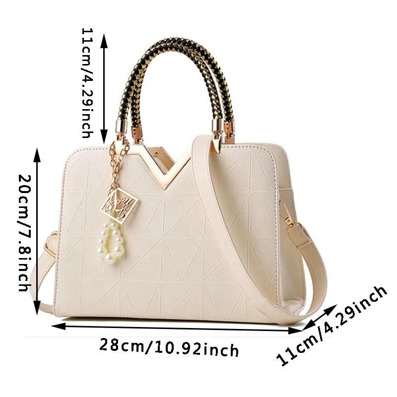 Women Handbag Patchwork Shoulder Messenger Office Work PU Leather Female Bag Ladies Luxury Handbag Fashion Elegant Shoulder Bag - So Real Fashion