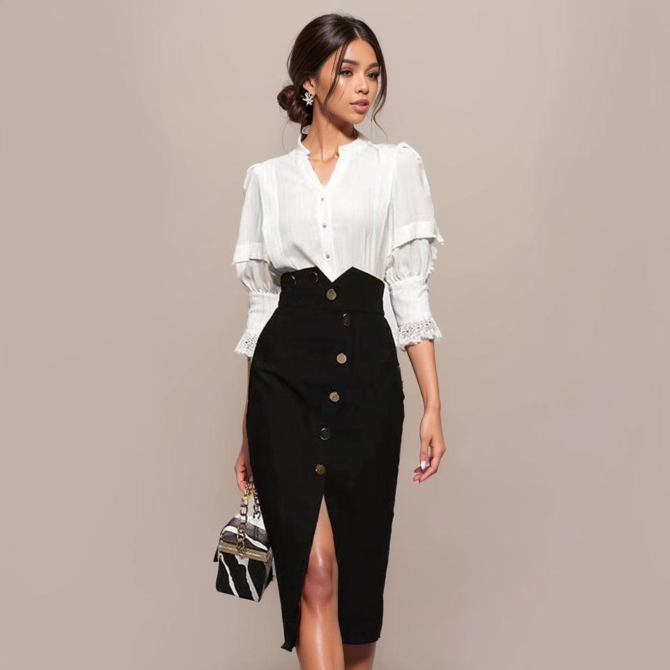 Classy Western Style Fashion Professional Suit Skirt Female 2024 Spring New Arrival Elegant Fashion Commuter Ol Women's Clothing Two-piece Set - So Real Fashion