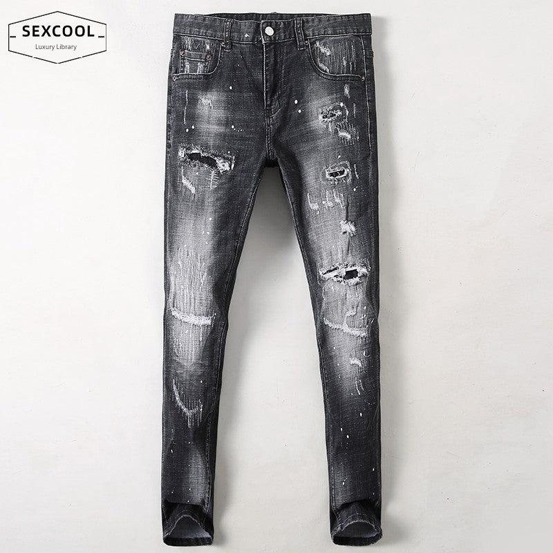 Trendy European Goods All Year Round Skinny Jeans Handsome Men Denim - So Real Fashion