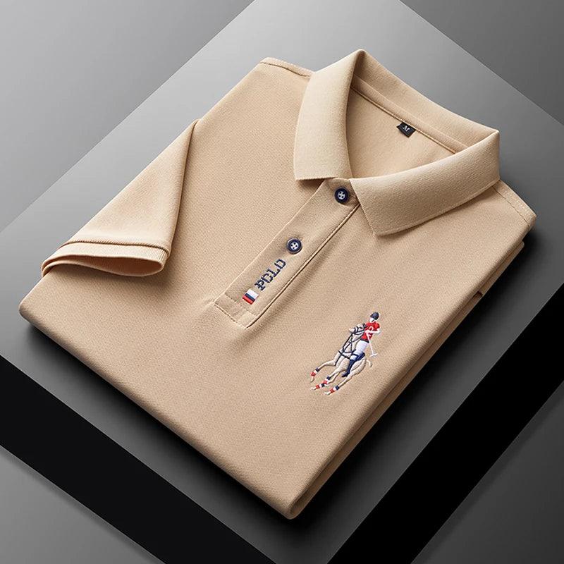 Men's Embroidered Casual Fashion Short Sleeved POLO Shirt Summer Comfortable Top - So Real Fashion