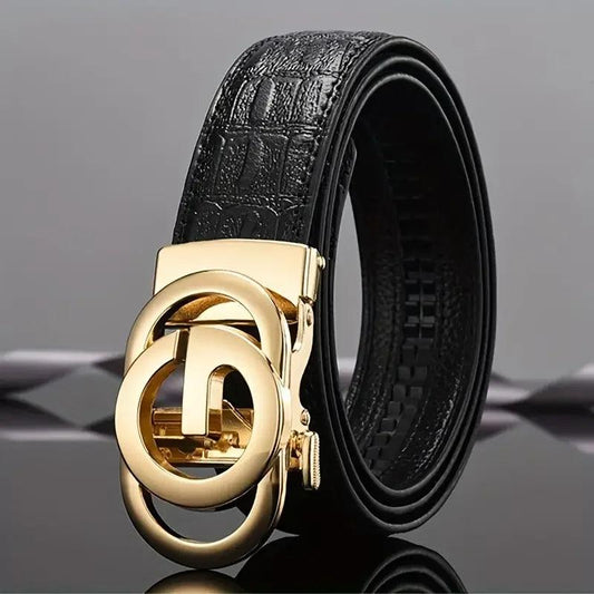 Men belt Leather Belt Metal Alloy Automatic Buckle Brand Luxury Design Waist Belts for Men Strap Male - So Real Fashion