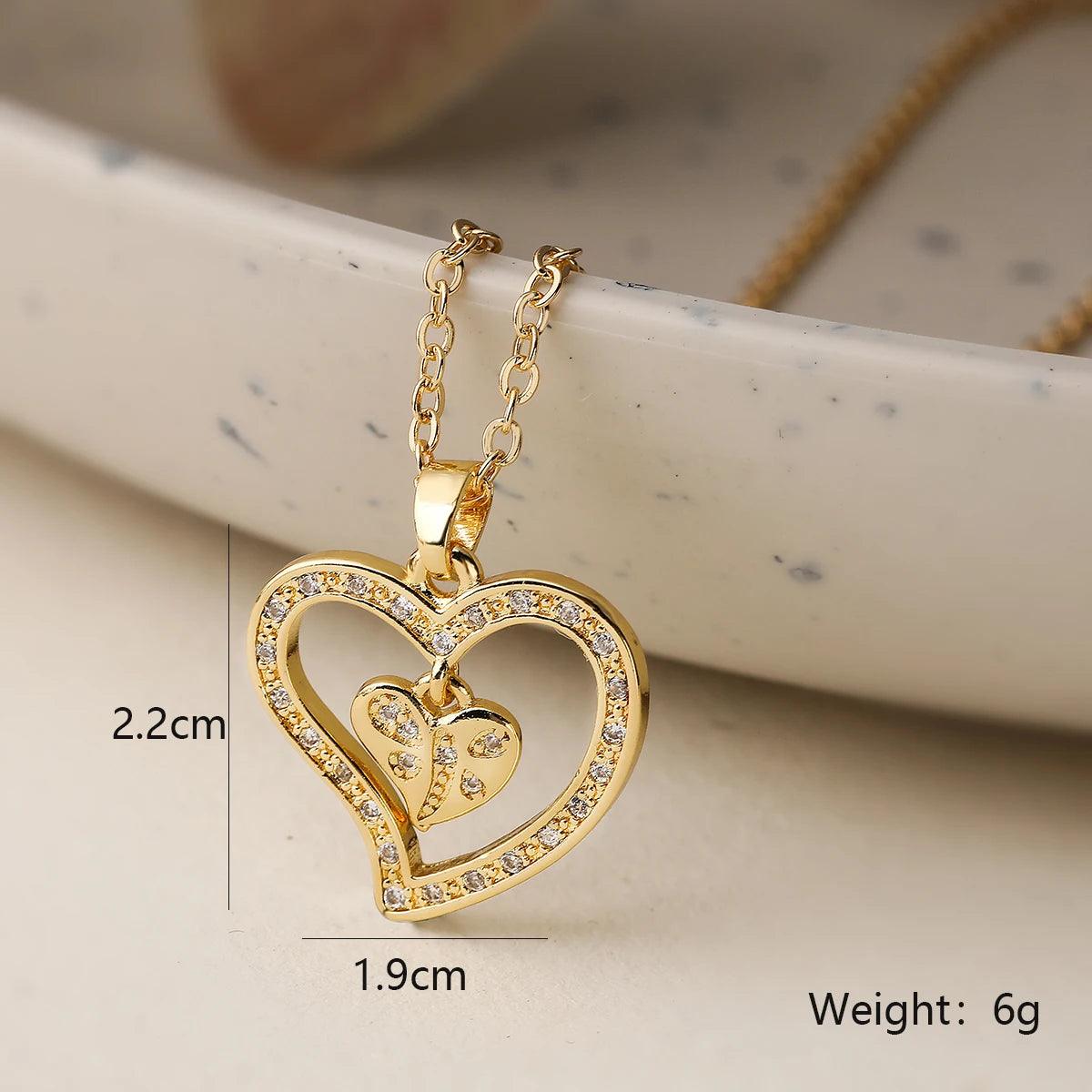 Minimalist Design Heart Pendant Necklaces For Women Girls, Stainless Steel Chain Party Wedding Vacation Jewelry Lovers Gift - So Real Fashion