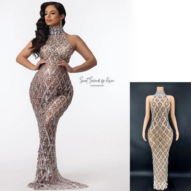 Stretchy Fabric Maternity Dress Pregnancy Photoshoot Rhinestone Maternity Fashion Senior Baby Shower Photograph Props Clothes - So Real Fashion