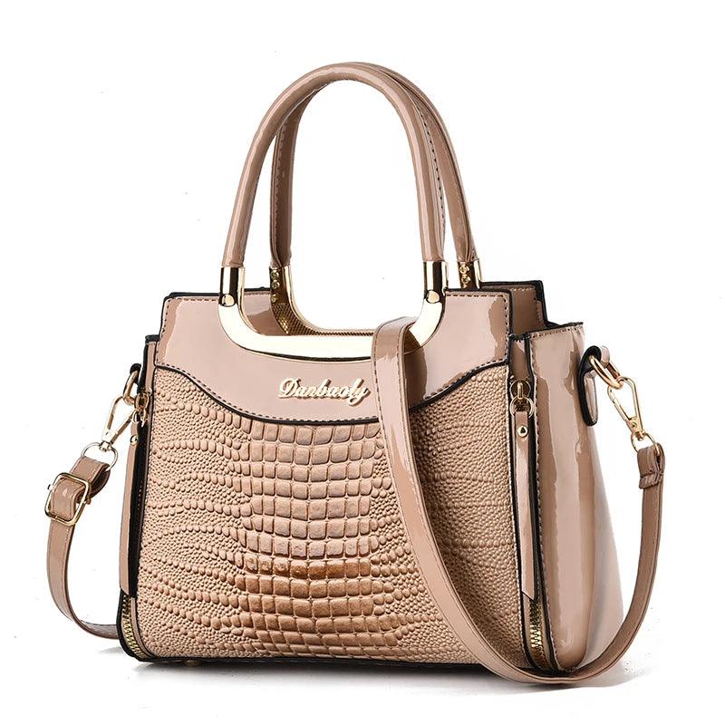 Stylish senior crocodile print women's handbag, temperament all large capacity single shoulder crossbody bag - So Real Fashion