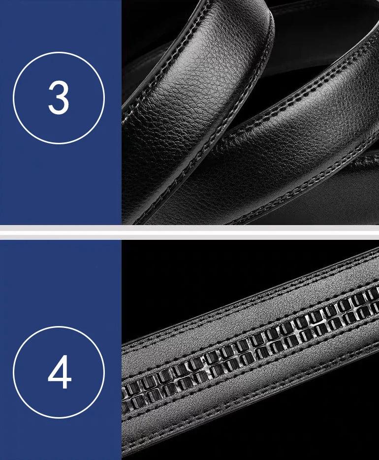 Men's High-Quality Belt Luxury Belt, Black Men's Automatic Buckle Jeans Men's Belt Suit Belt - So Real Fashion