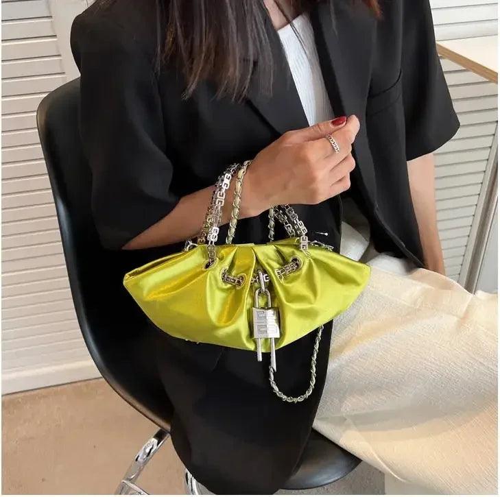 Luxury Designer Handbag Silk Folds Chain Shoulder Bag Dumpling Shape Crossbody Bags Handbag and Purse Totes Ladies Messenger Bag - So Real Fashion