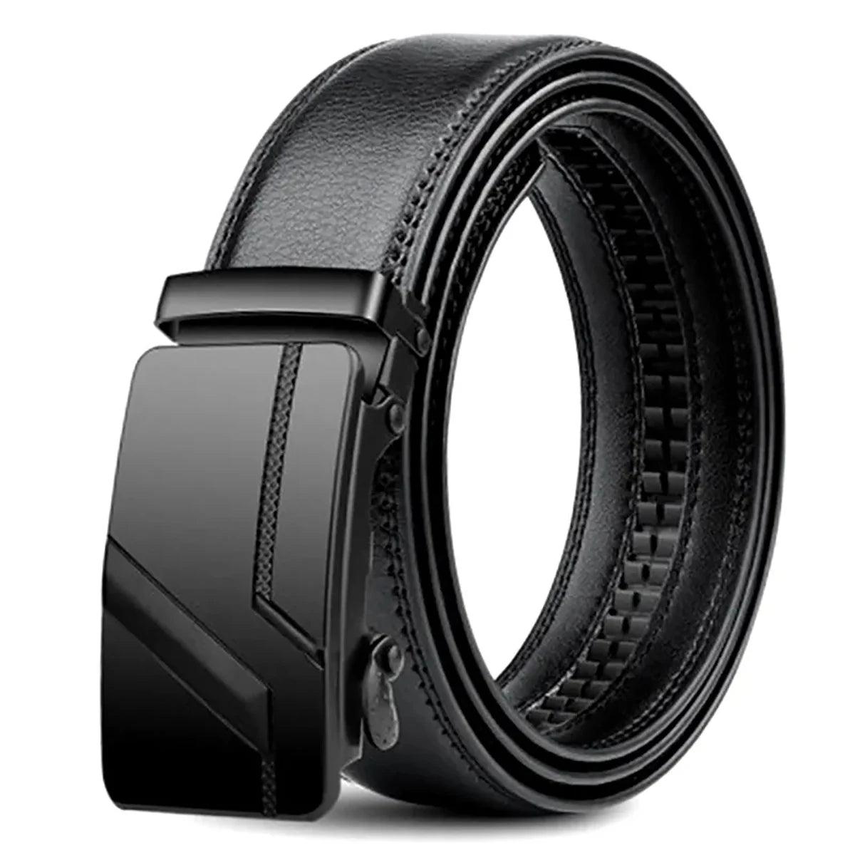 Men's High-Quality Belt Luxury Belt, Black Men's Automatic Buckle Jeans Men's Belt Suit Belt - So Real Fashion