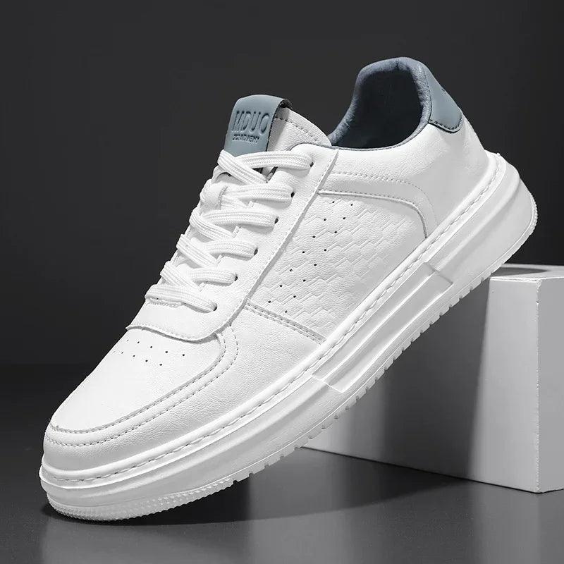 Leather Men White Flat Casual Shoes Lightweight Sneakers Breathable Sports Shoes Shoes for Men Tenis Shoes Zapatillas Hombre - So Real Fashion