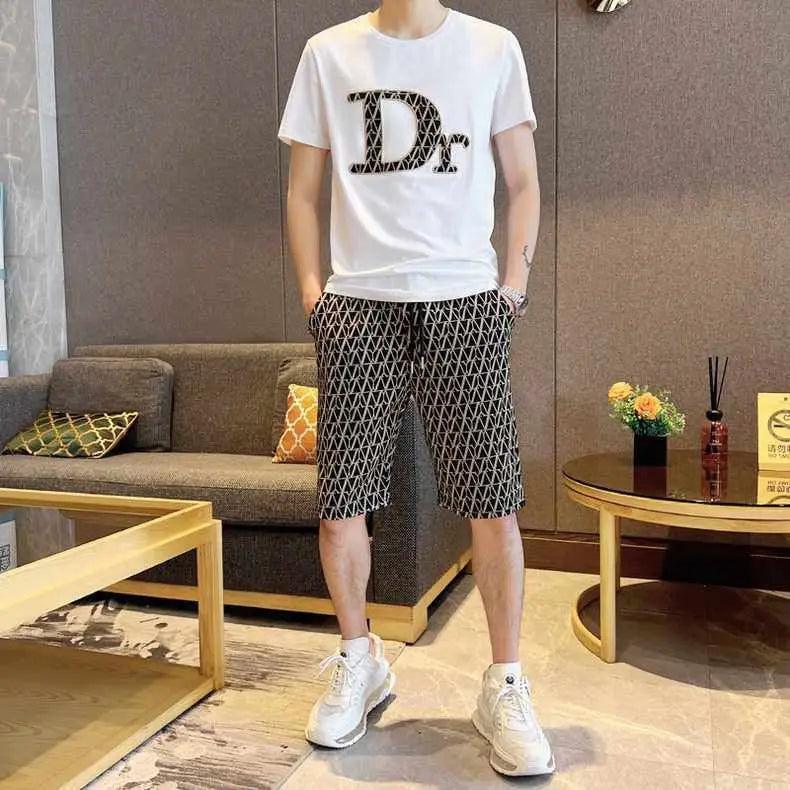 Summer Short-sleeved Fashionable Handsome Casual Shorts Loose Two-piece Set Trendy Brand Sports Quick-drying Casual Suit - So Real Fashion