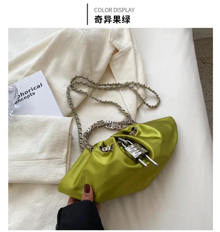 Luxury Designer Handbag Silk Folds Chain Shoulder Bag Dumpling Shape Crossbody Bags Handbag and Purse Totes Ladies Messenger Bag - So Real Fashion