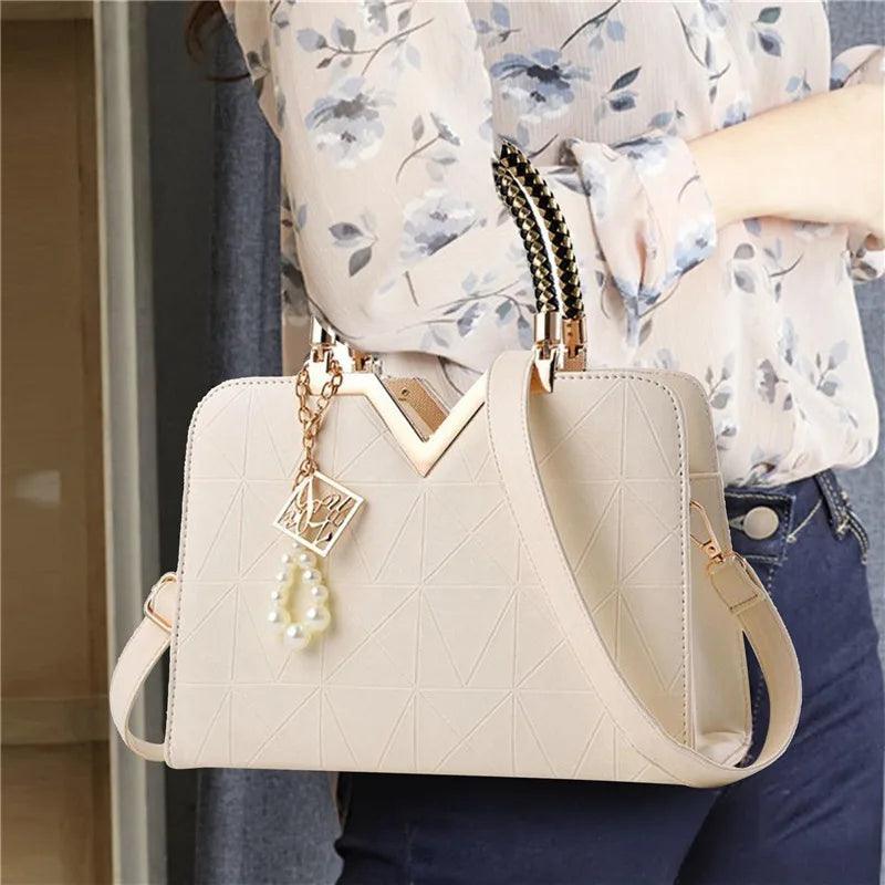 Women Handbag Patchwork Shoulder Messenger Office Work PU Leather Female Bag Ladies Luxury Handbag Fashion Elegant Shoulder Bag - So Real Fashion