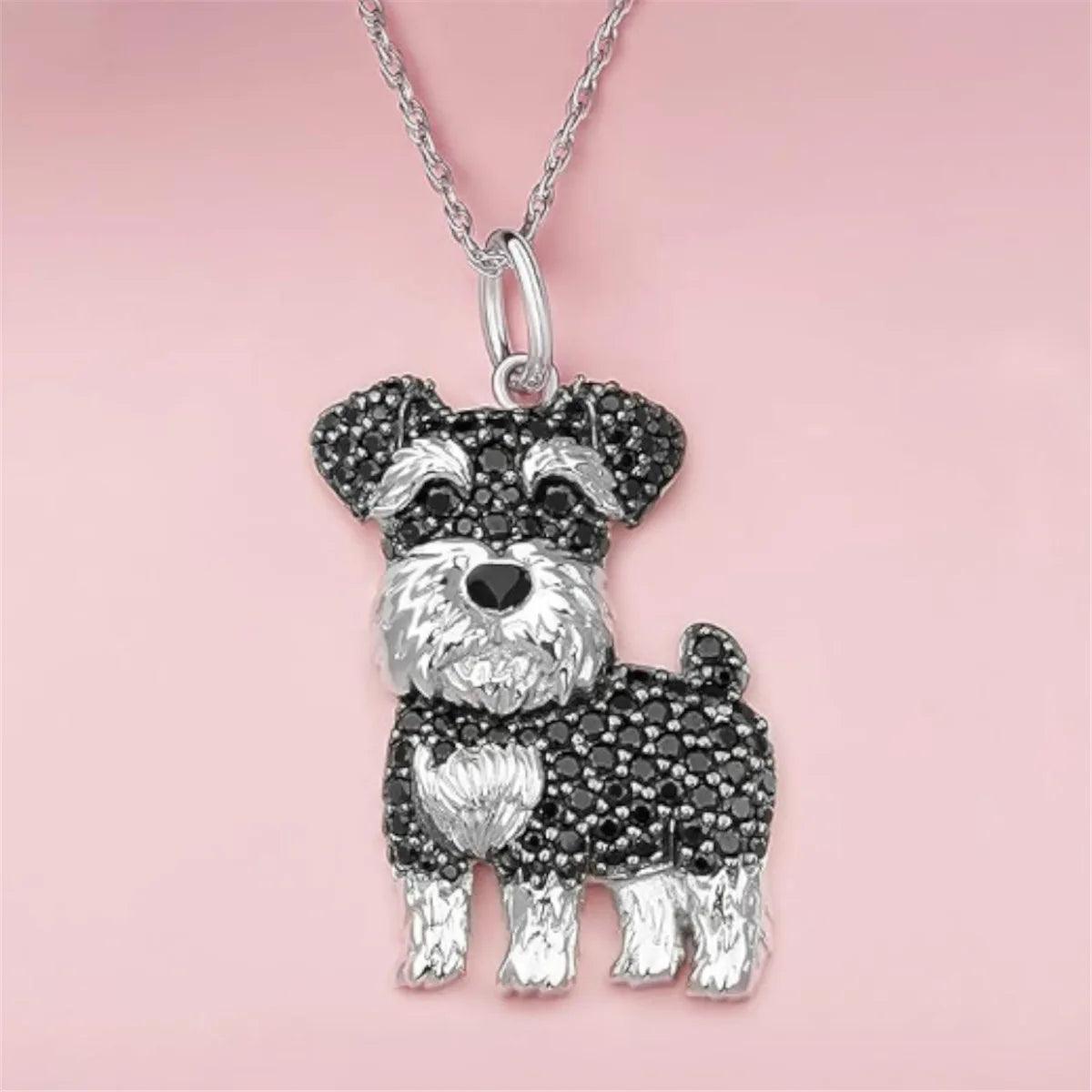 Exquisite and Cute Schnauzer Dog Pendant Necklace for Women Elegant Pet Puppy Jewelry Animal Accessories Dog Lovers Gift - So Real Fashion