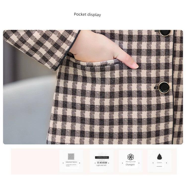 Classic Style Ladieswear Middle-Aged and Elderly Plaid Spring and Autumn Clothing - So Real Fashion