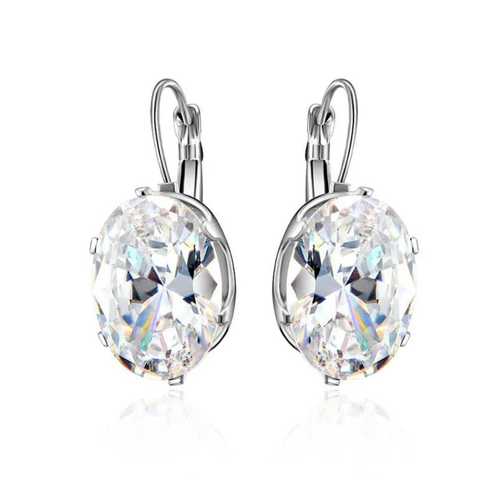 Crystal Cubic Zircon Big Stone Drop Earrings For Women Party Jewelry Valentines Day Gifts - So Real Fashion