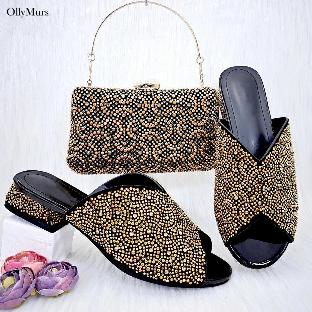 Italian Design Shoes And Bag To Match Set Summer Style Woman Pumps CM Shoes And Bag For Party Large Size 38-43 - So Real Fashion