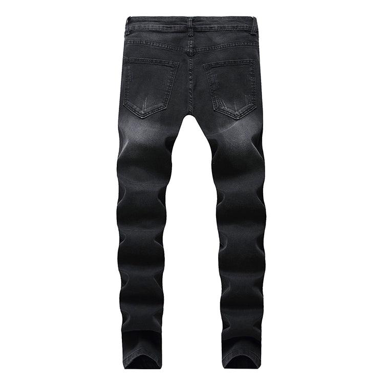 Ripped Biker Ruched Fashion Trendy Jeans - So Real Fashion