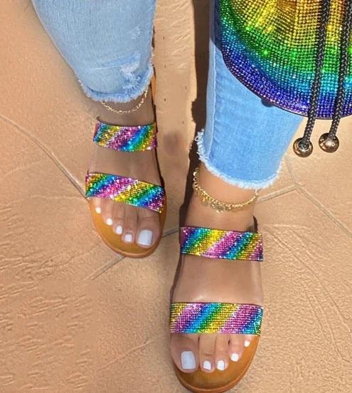 Rainbow Diamond Bag Shoe Set 2025 Trend - So Real Fashion