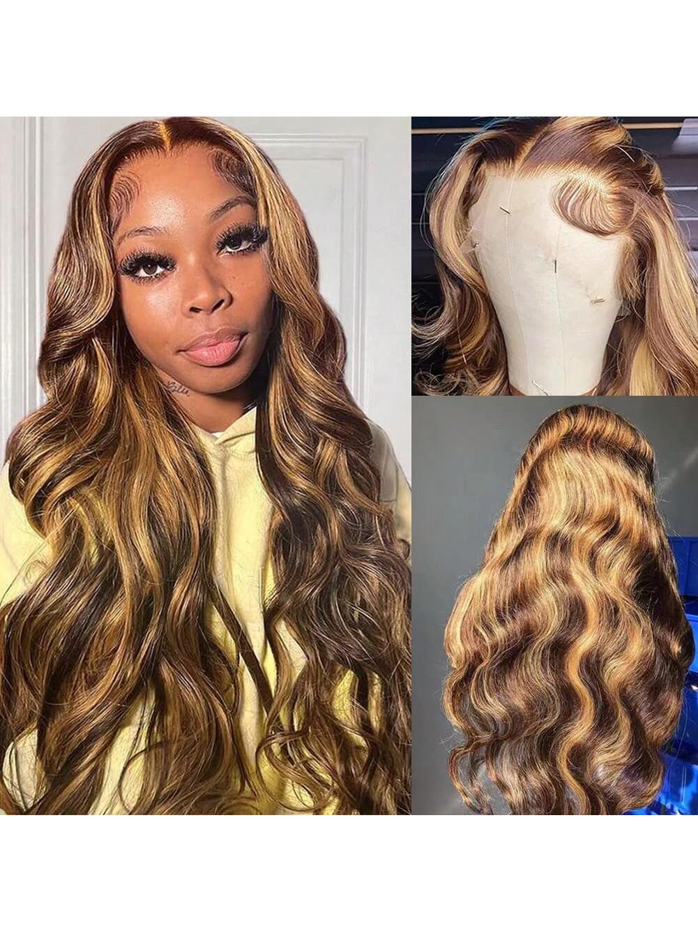 Blonde Burgundy Black Body Wave Lace Front Wig - So Real Fashion