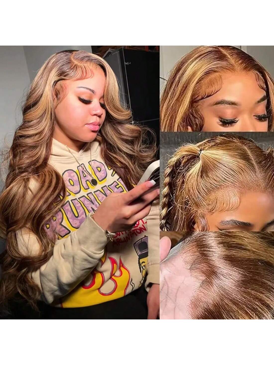 Blonde Burgundy Black Body Wave Lace Front Wig - So Real Fashion