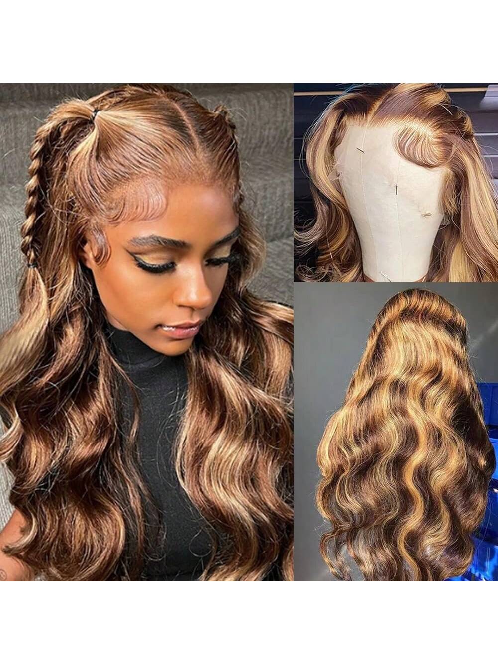 Blonde Burgundy Black Body Wave Lace Front Wig - So Real Fashion