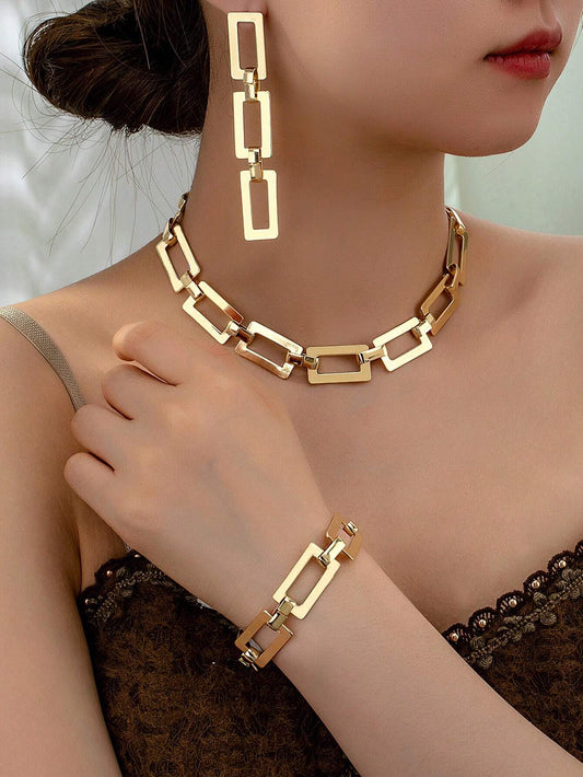 Bold Geometric Jewelry Set Europe America - So Real Fashion