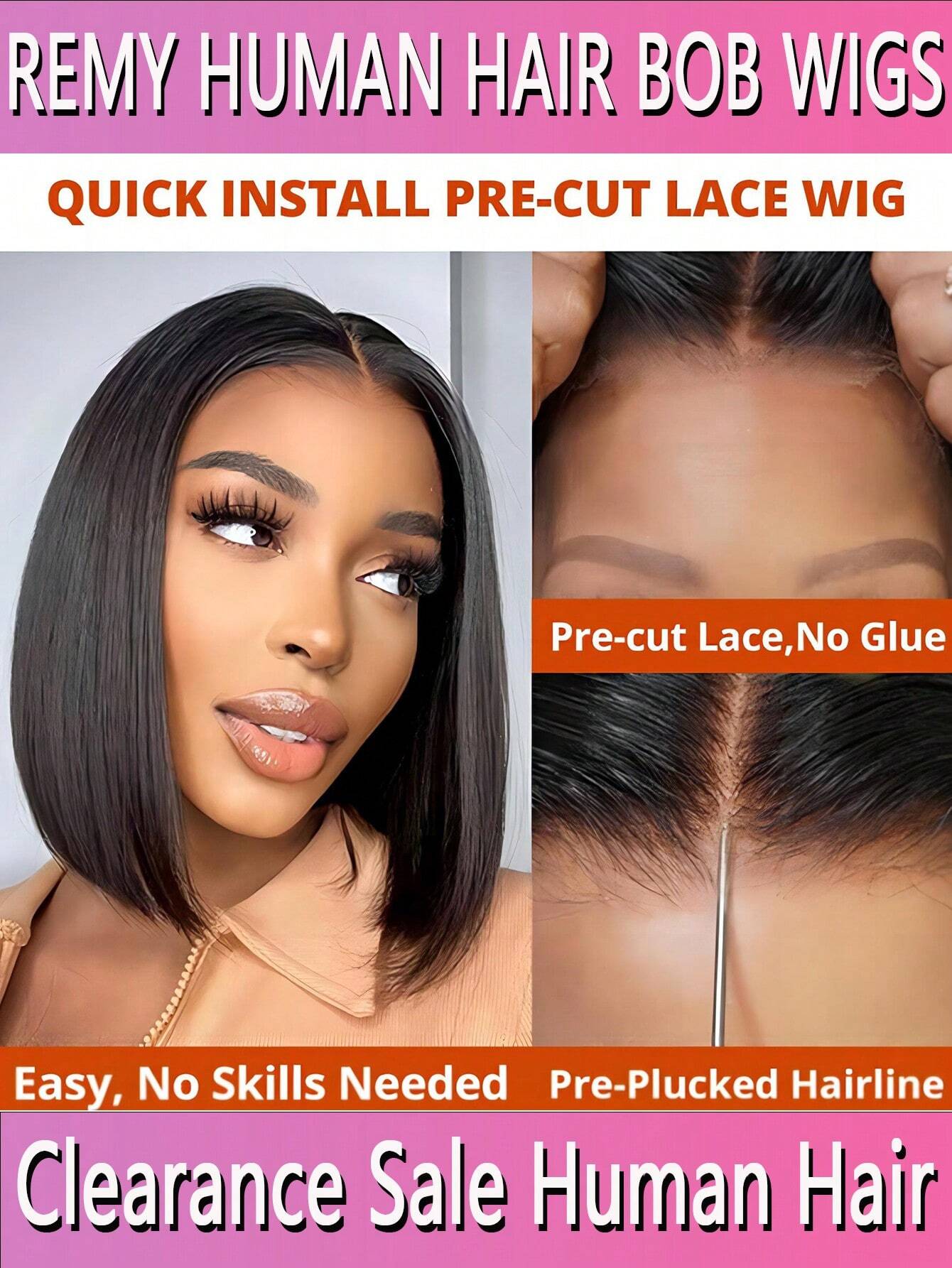 Effortless Remy Bob Wig Glueless Ready to Wear - So Real Fashion