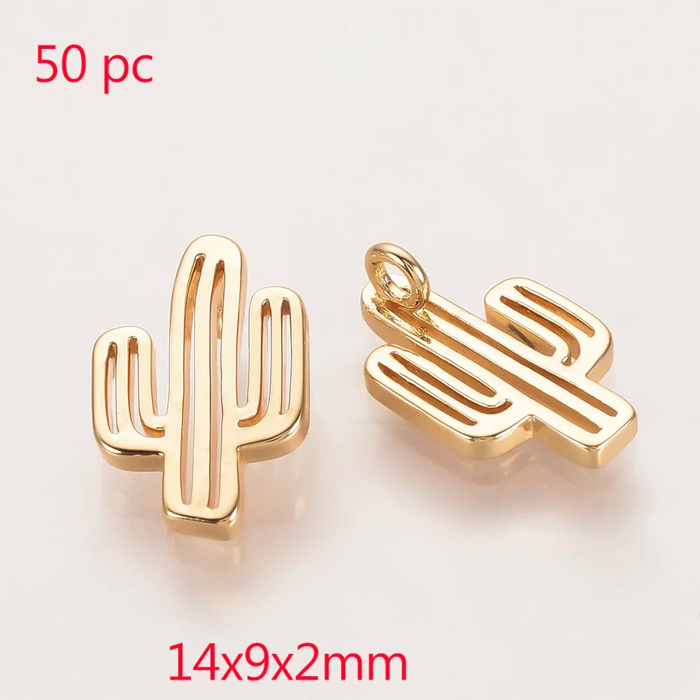 Gold Cactus Charms Earrings Necklaces Bracelets More - So Real Fashion