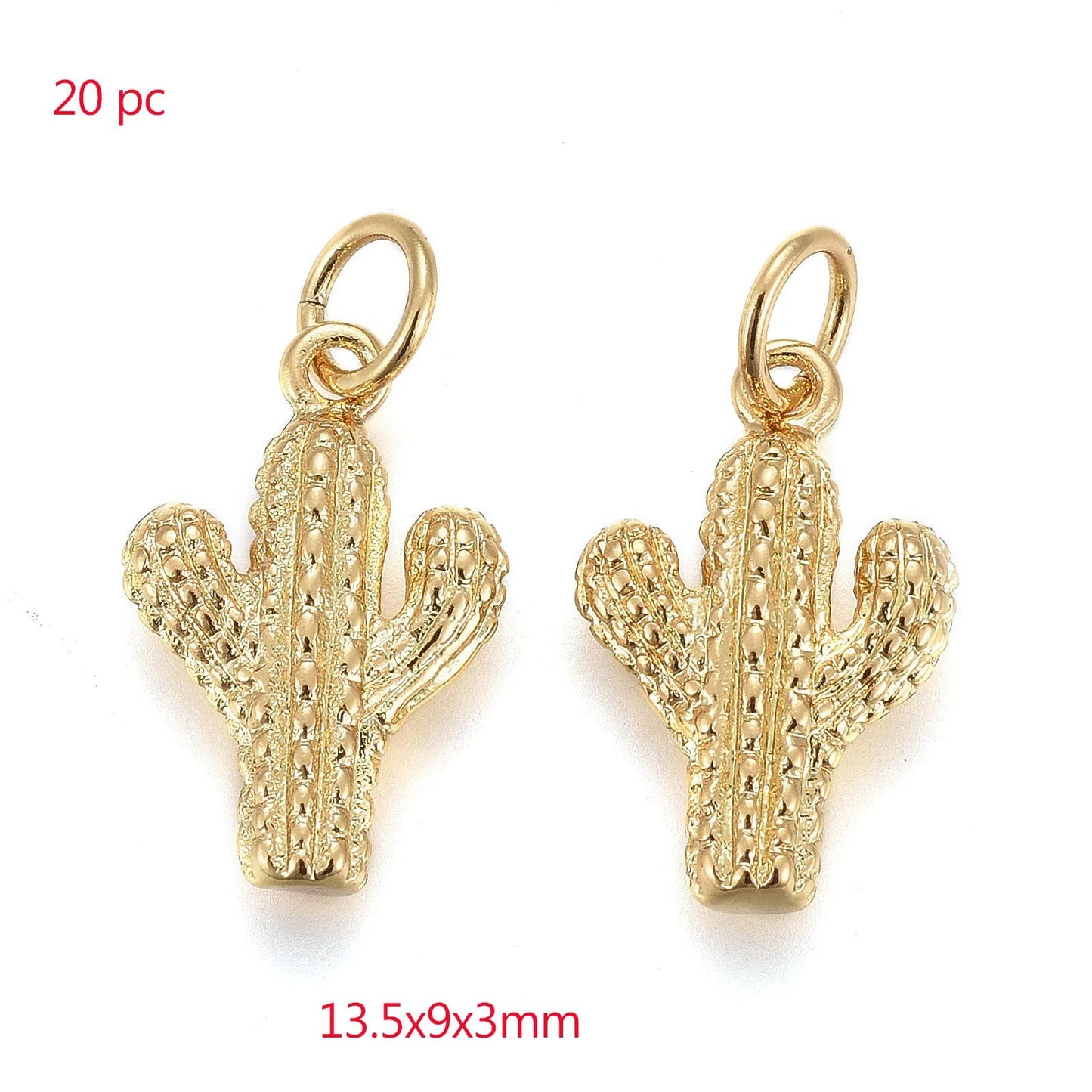 Gold Cactus Charms Earrings Necklaces Bracelets More - So Real Fashion