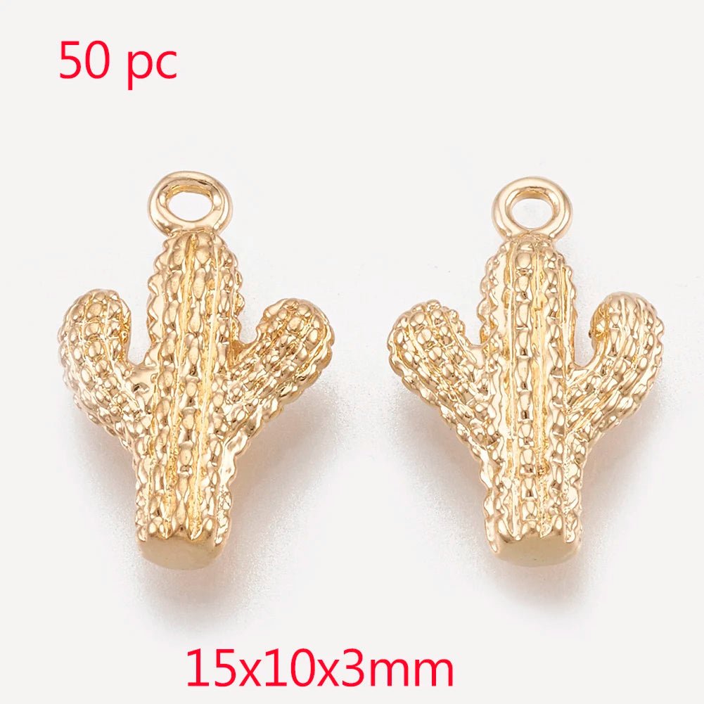 Gold Cactus Charms Earrings Necklaces Bracelets More - So Real Fashion