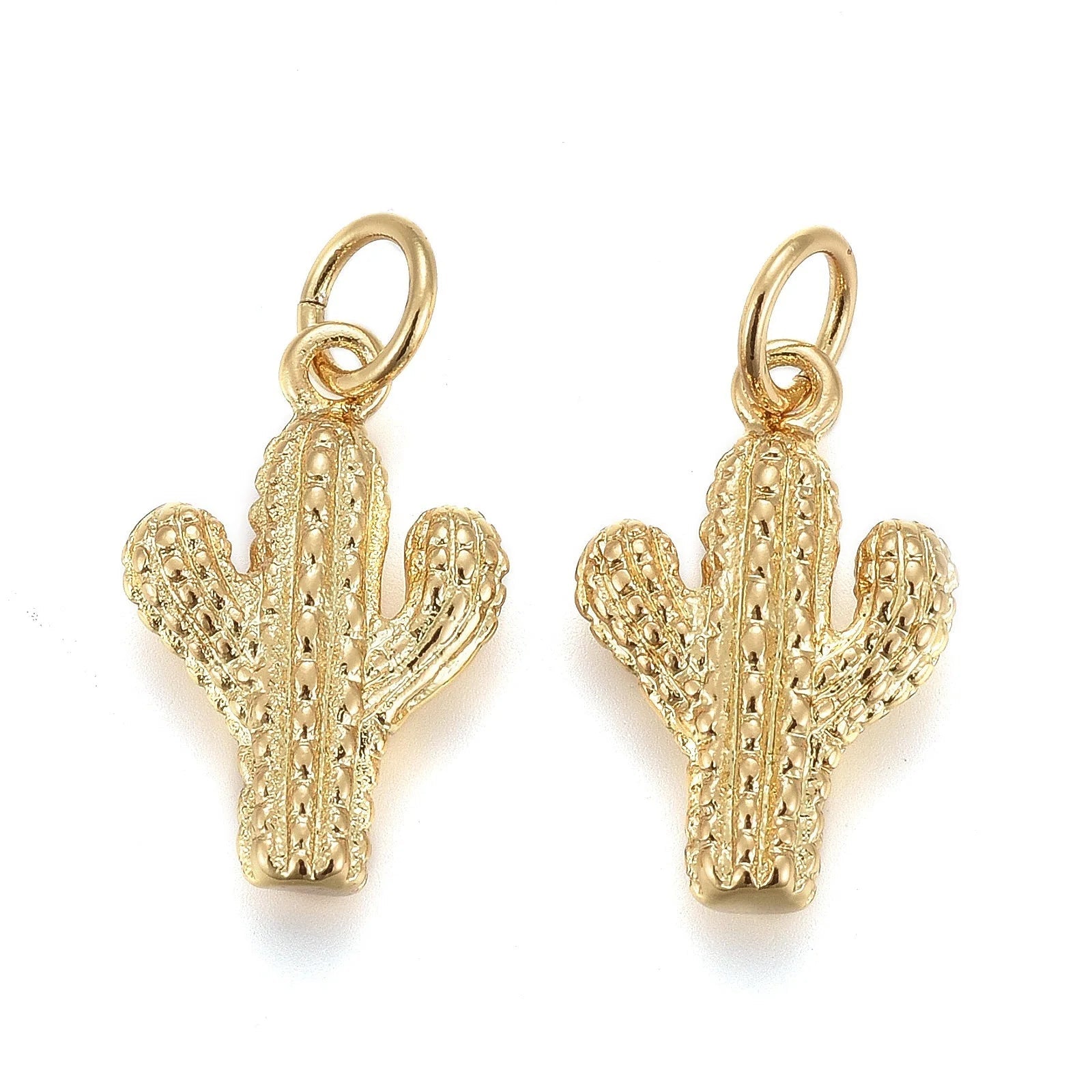 Gold Cactus Charms Earrings Necklaces Bracelets More - So Real Fashion