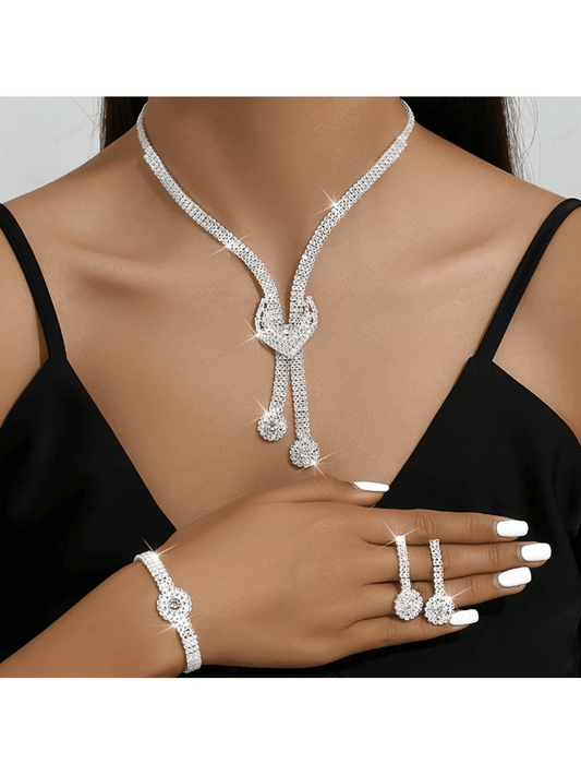 Heart Tassel Jewelry Set Valentines Luxury - So Real Fashion