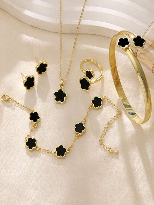 Lucky Clover Jewelry Set Sparkle Style Charm - So Real Fashion