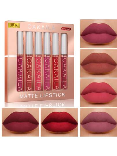 Matte Lip Gloss Set, 6Pcs Long-Lasting Wear Waterproof Liquid Lipstick Kit Lip Makeup Set - So Real Fashion