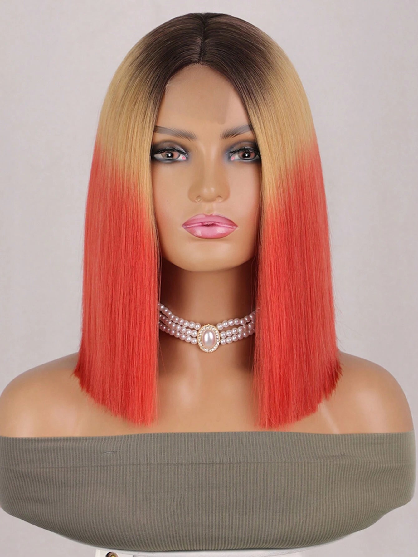 Ombre Red Bob Wig Chic Short HeatResistant - So Real Fashion