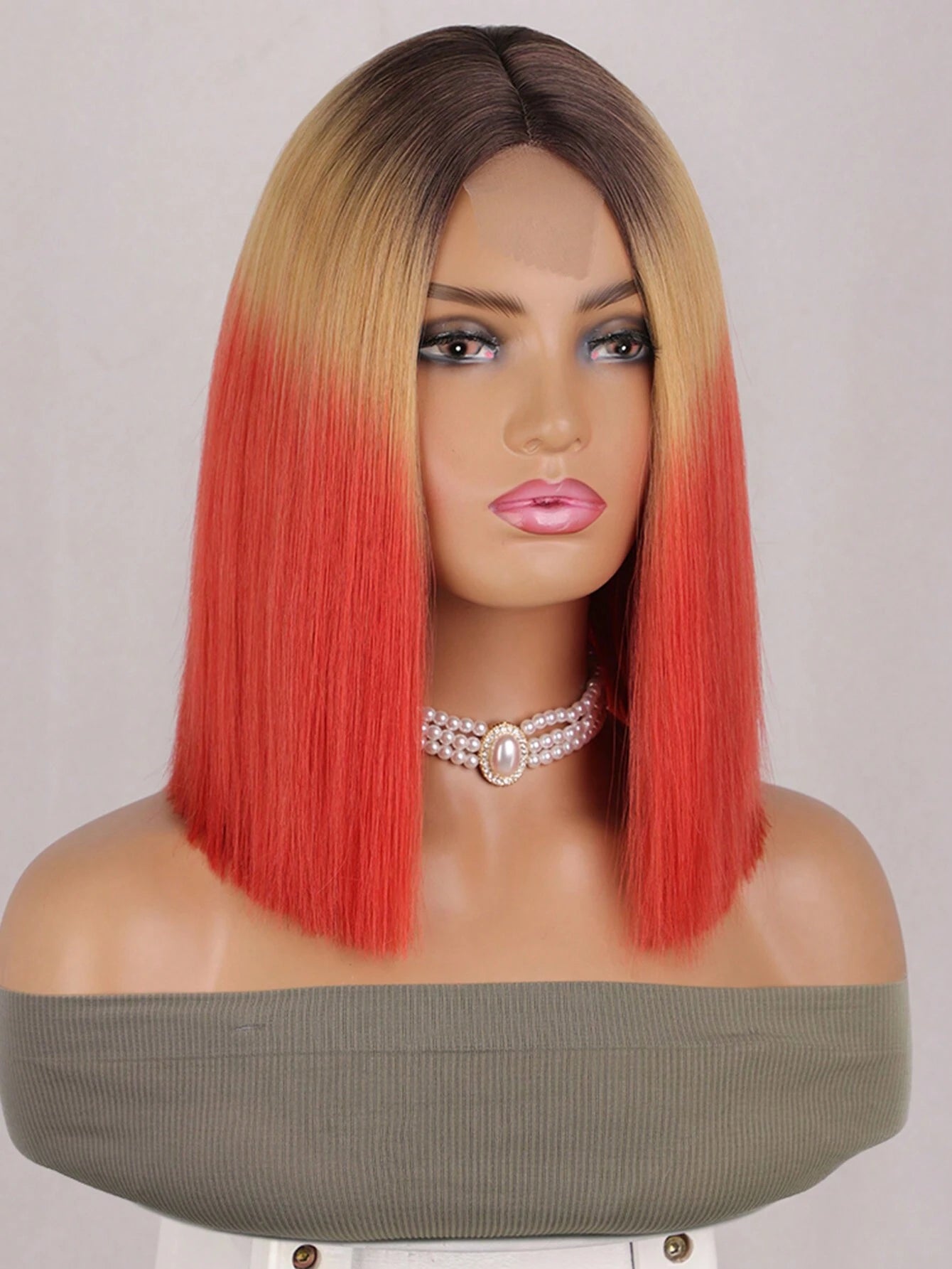 Ombre Red Bob Wig Chic Short HeatResistant - So Real Fashion