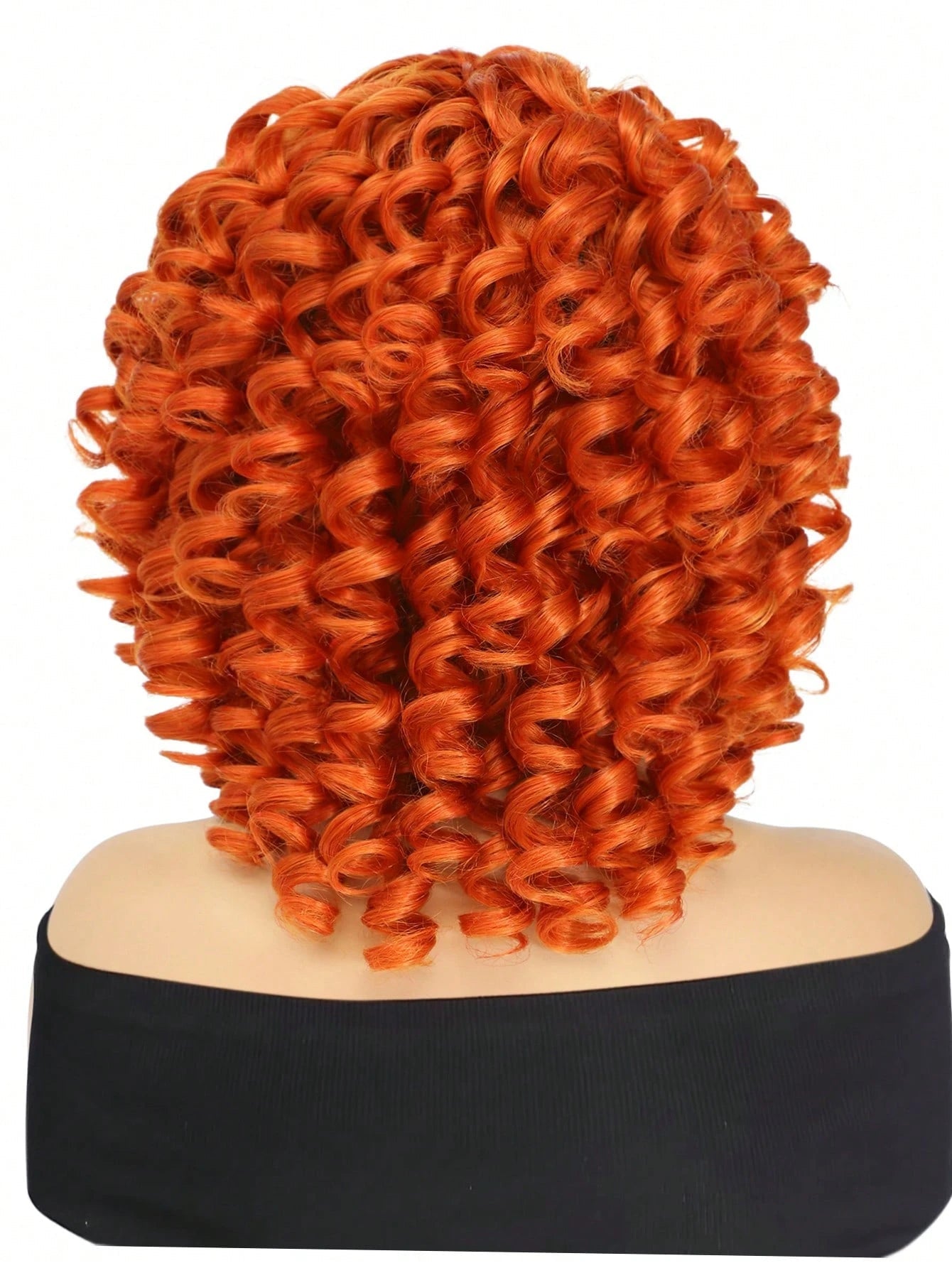 Red Bouncy Curly Wig with Bangs Easy Style - So Real Fashion