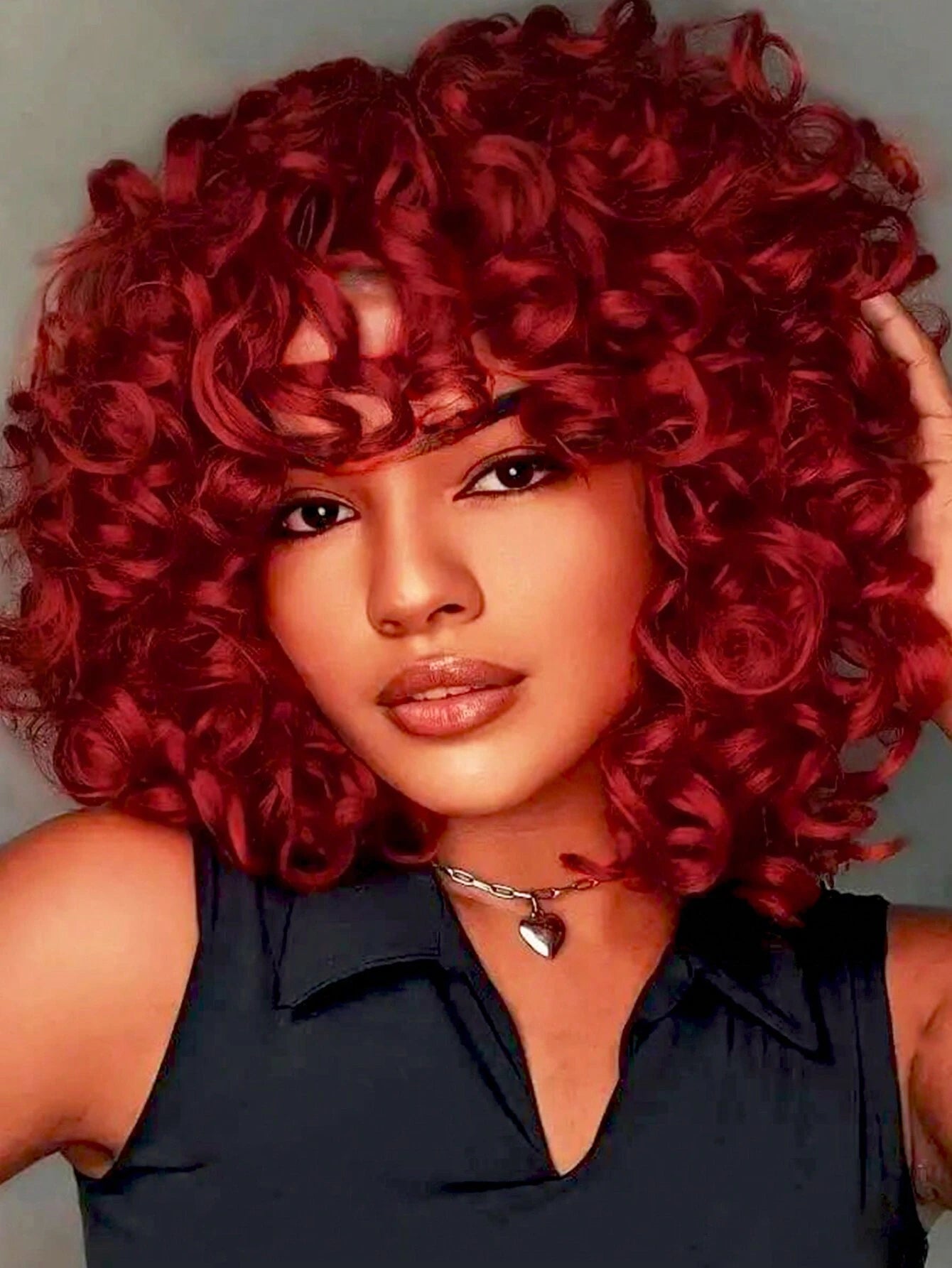 Red Curls with Bangs Instant Glam Transformation - So Real Fashion