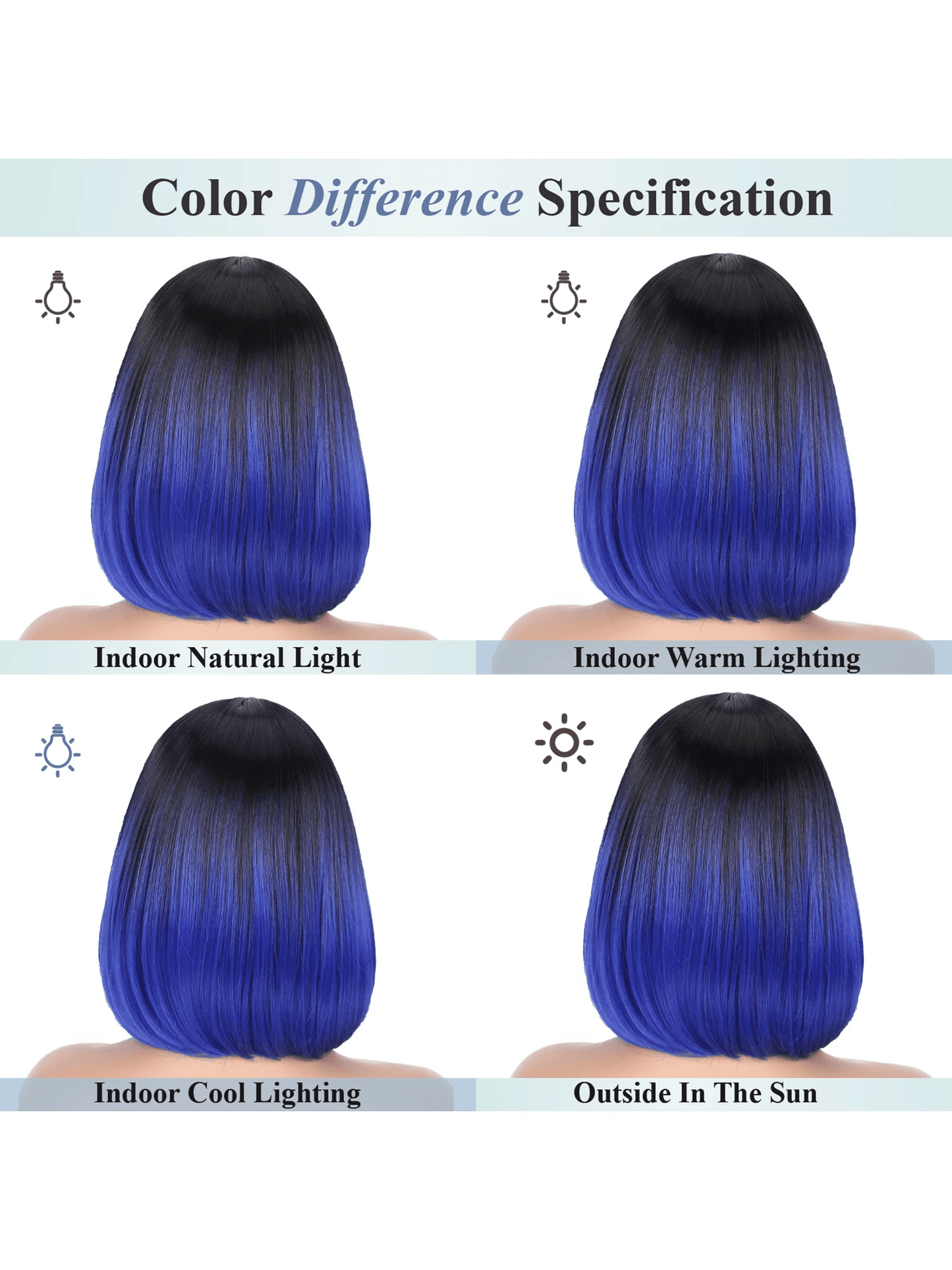 Sapphire Ombre Bob Wig Bold Effortless Beauty - So Real Fashion