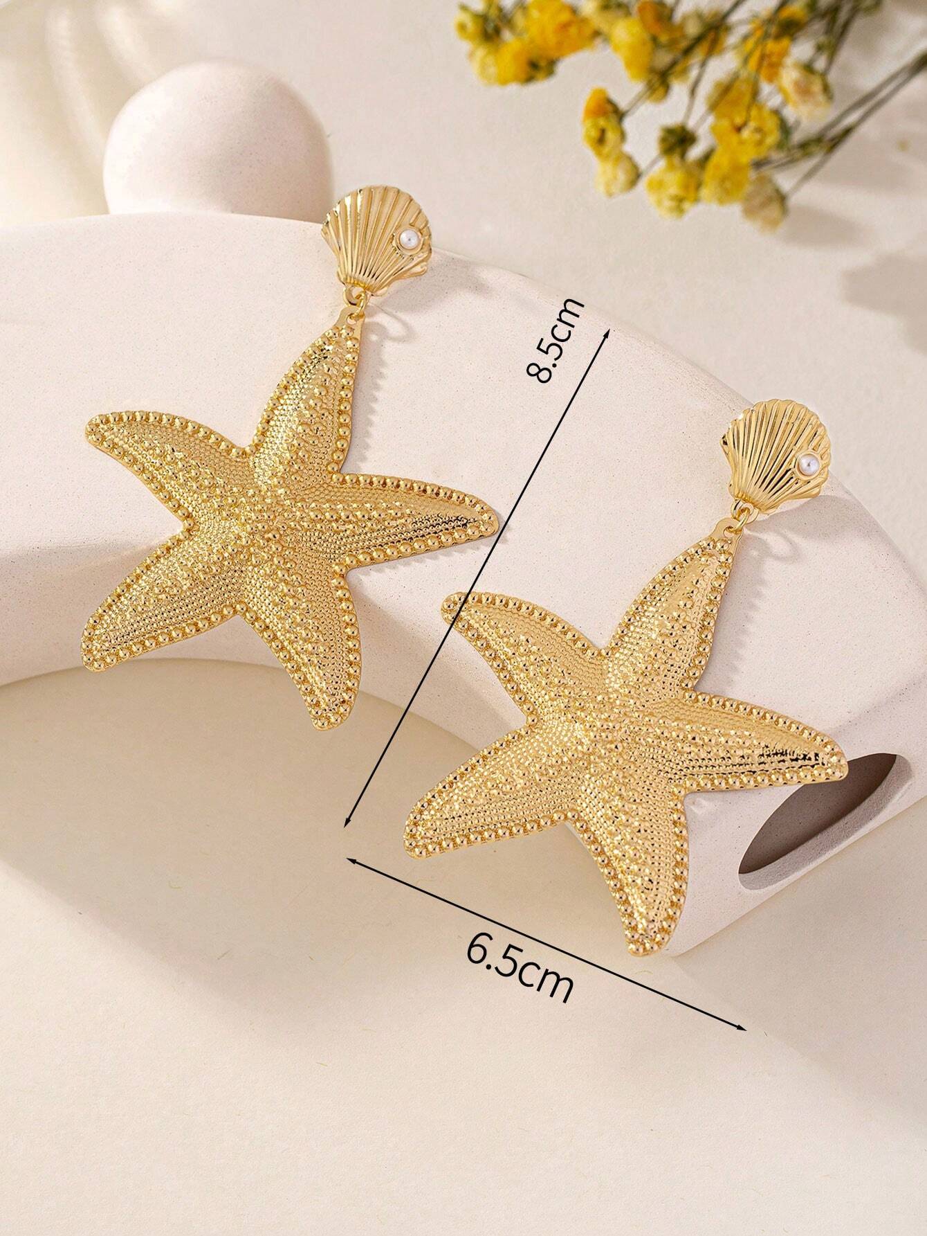 Seastar Shell Summer Earrings Ocean Sparkle - So Real Fashion