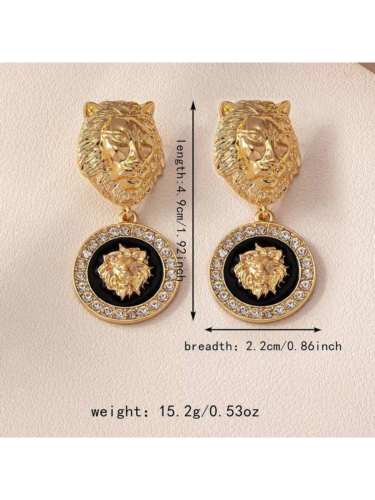 Vintage Lion Head Stud Earrings Bold Unique Style - So Real Fashion